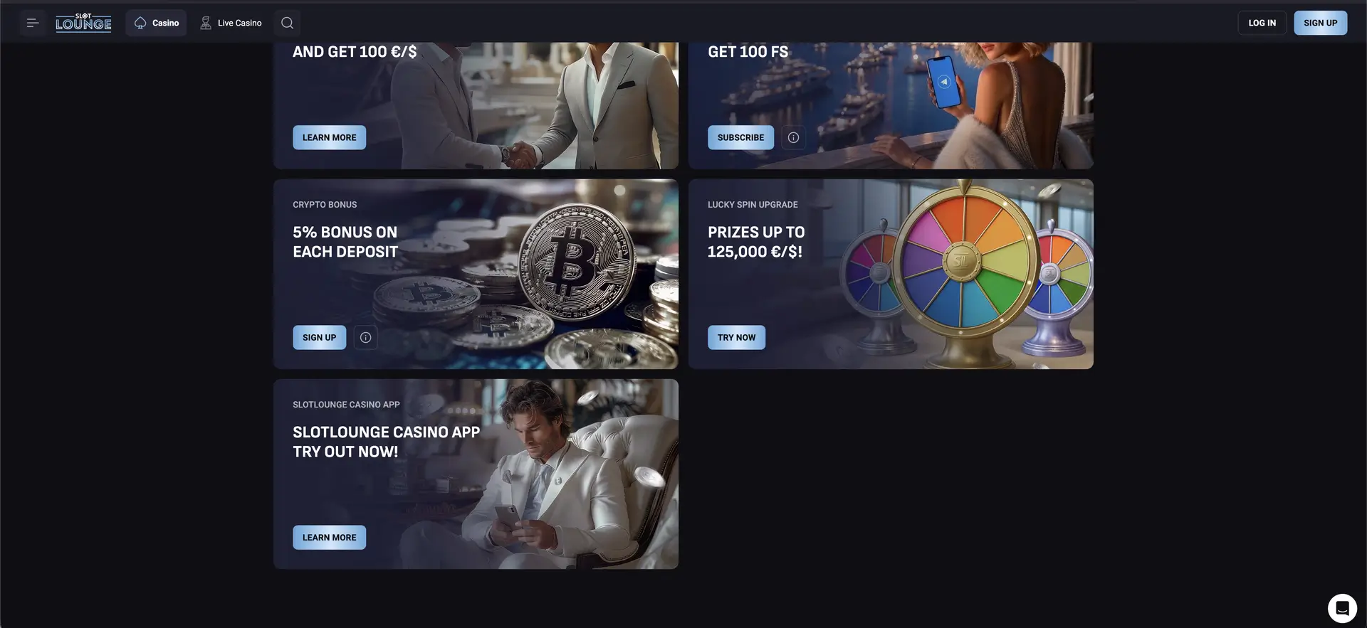 Slotlounge app and crypto offers